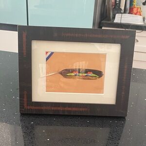 Framed Feather Art with Colorful Design